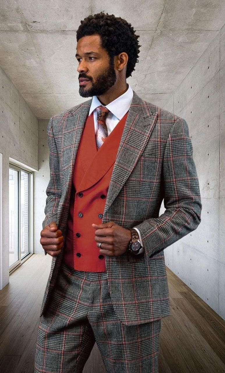 Statement Copper Plaid Wool Suit for Men | Contempo Suits