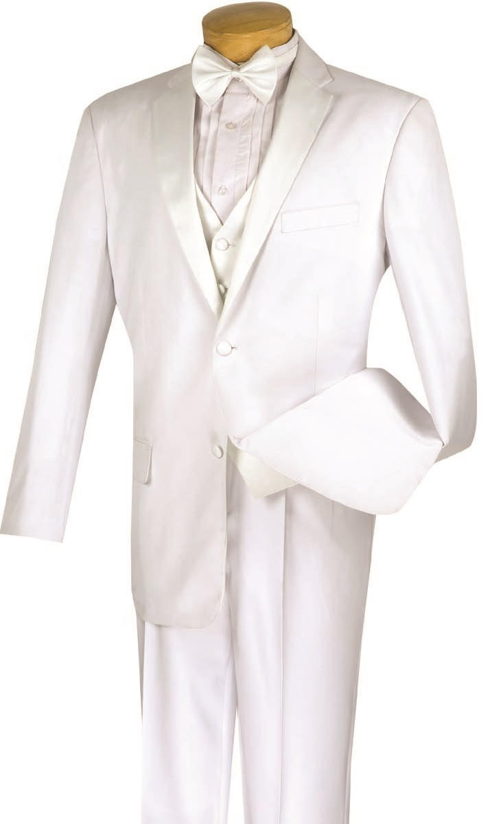 Regular Fit 4 Piece Tuxedo with Vest Bow Tie (Gray) 4TV-1