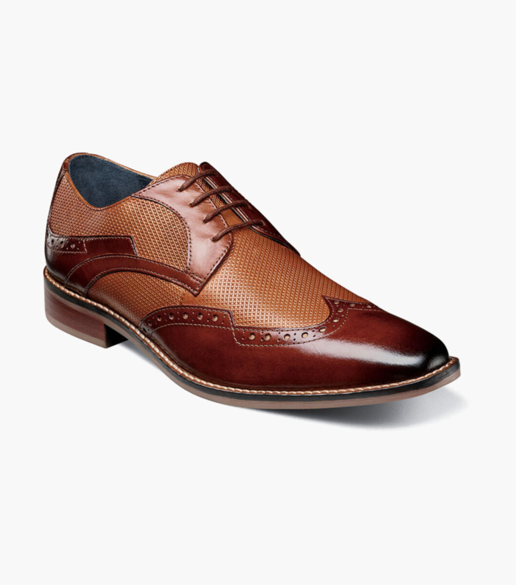 Stacy Adams Spectator Wingtip Shoes Mens Cognac Multi 25539-229 display picture 3