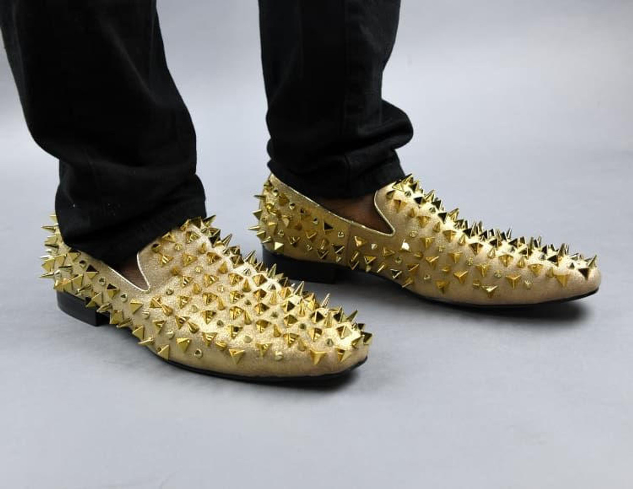 Spiked Dress Shoes | Bolano Mesa | Just Men’s Shoes Gold / 8.5 Just Men's ShoesGroomsman Wedding Shoes