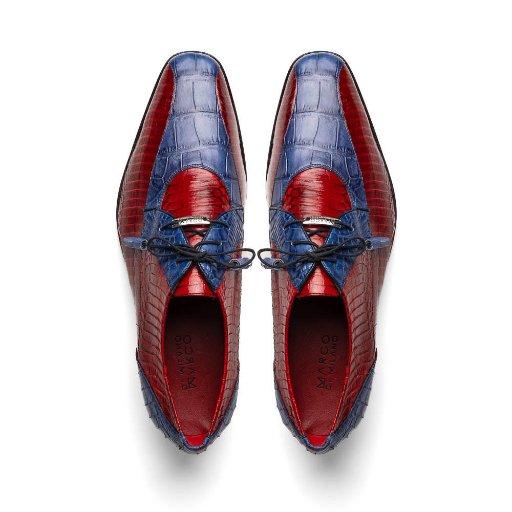 Marco di Milano Shoes Men's Alligator Python Navy Red Moncalieri