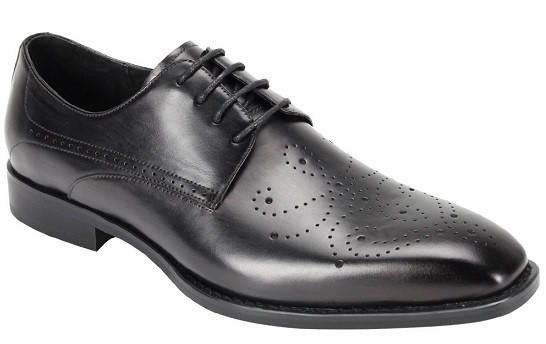 Giovanni Mens Lace Up Black Leather Church Shoes Joel