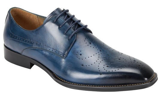 Giovanni Mens Blue Fancy Lace Up Dress Shoes Joel