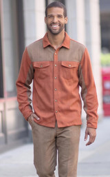  Prestige Men's Rust Herringbone Jacket and Pants Set CSL-6675 