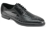 Giovanni Mens Leather Oxford Dress Shoes Black Croco Mason 