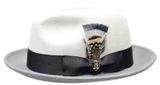  Bruno Capelo Dress Hat for Men Two Tone Fedora Silver RT-516 
