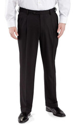  Domani Slacks Mens Solid Black Pleated Wool Blend Dress Pants 55 Final Sale 