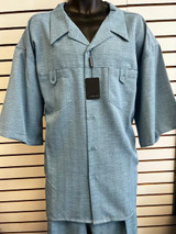 Montique Mens Two Piece  Lt. Blue Short Sleeve Walking Suit 384 Size 4XL and  5XL 