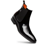 Mezlan Men's Black Chelsea Boot Patent Leather Blackjack
