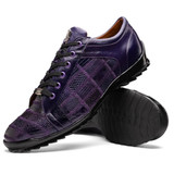  Marco DiMIlano Mens Lizard Purple Patchwork Design Sneakers Bari 