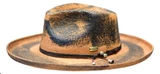  Bruno Capelo Men's Wide Flat Brim Straw Statement Hat Cognac BU-614 