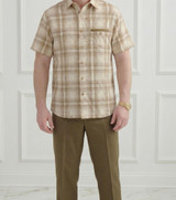  Dreams Tan/ Cream Plaid 2 Piece Summer Sets Reza 285-03 
