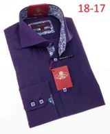  Axxess High Collar Mens Purple Button Down Shirt 18-17 Size M 