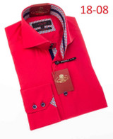  Axxess No Tuck Shirt High Collar Mens Red Modern Fit 18-08 