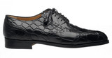  Ferrini Black Alligator Shoes Wingtip 3673 Size 9.5, Final Sale 