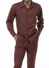  Montique Walking Suit Fall Mens Brown Pattern 2 Piece 2576 