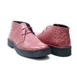  British Walker Mens Playboy Chukka Boot Wine Ostrich Classic Size 8.5, 9 