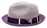 Bruno Capelo Bently Men's Small Brim Summer Fedora Hat Black GI-214 