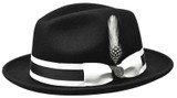  Hat - Bruno Capelo Black White Fedora Hat for Men Designer ZA400 