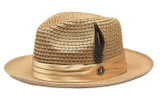  Bruno Capelo Men's Camel Straw Fedora Hat Vented JU-904 