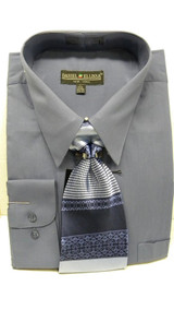  Daniel Ellissa Mens Denim Blue Dress Shirt and Tie Combination D1P2 