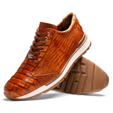  Marco Di Milano Genuine Crocodile Cognac Fashion Sneakers Alonzo 