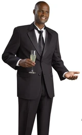  Mens Black Traditonal Tuxedo 2 Button Formal Classic Wedding Tux Lucci T-2PP 