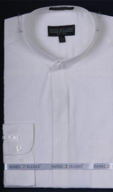  Daniel Ellissa Mens Ivory Mandarin Collar Shirt DS3001C Size 18.5 Final Sale 