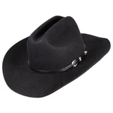 Bruno Capelo Black  Cowboy Hat Wool Felt Buckle Texas Hold Em 