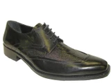 Giorgio Brutini Mens Black Ostrich  Print Leather Wingtips 210601 IS SIZE 9.5, 10 Final Sale