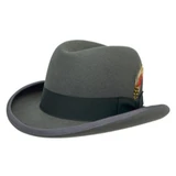  Mens Gray Homburg Hat 100% Wool Felt Capas 