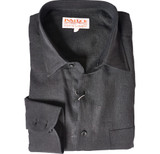  Inserch Mens Black Linen Shirt Long Sleeves 24116-01 