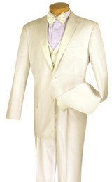 Ivory Tuxedo Mens 4 Piece Vest Wedding Tux Vinci 4TV-2