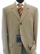  Vinci Mens Khaki 3 Button Suit 2 Piece 3RS Size 36 Short Final Sale 