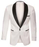  Tuxedo Jacket White Black Modern Fit Ferrecci Blazer Ash 