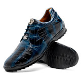  Marco Di Milano Genuine Alligator Designer Sneakers Navy Vulcan 
