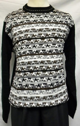  Giogio Mens Black Multi Color Crew Neck Sweater 1570 Size L,XL 