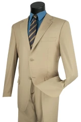  Mens Business Suit Light Beige Regular Fit Elastic Waist Pants F-2C900 