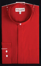  Mens Red Mandarin Collar Shirt Daniel Ellissa DS3001C 
