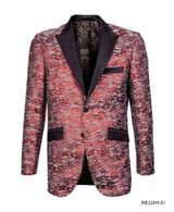  Empire Men's Red Floral Blazer Tuxedo Formal Promo Jacket ME320H-01 