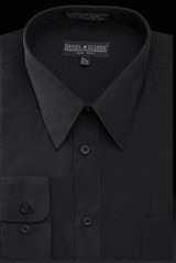  Mens Dress Shirt Black Regular Fit Daniel Ellissa DS3001 