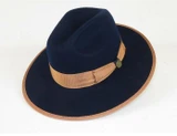  Hat - Bruno Capelo Wide Flat Brim Hat Men Navy Camel Urban UB301 