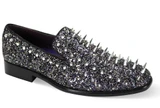  Mens Spiked Prom Formal Shoes Black Smoking Loafer 6788 