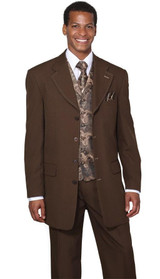 Mens Dress Suits by Milano Moda Black Grey Fancy Vest 3 Piece 6903V