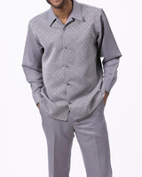  Montique Mens Long Sleeve Diamond Pattern Walking Suit Grey 2582 