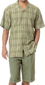  Mens Short Sets by Montique Olive Woven 135 Size M/33 
