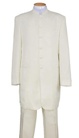  Chinese Collar Suit Mandarin Long Jacket Cream Milano 6905H 