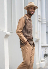  Montique Long Sleeve Matching Walking Suit Mens Beige Design 2149 Size M,L 