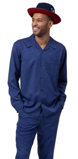  Montique Blue Walking Suit for Men Pants Set Long Sleeve 1641 