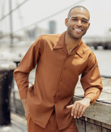  Montique Leisure Suit Mens Cognac Long Sleeve Set 2372 